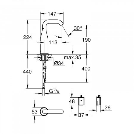 Смеситель для раковины Grohe Essence E 36446000 хром
