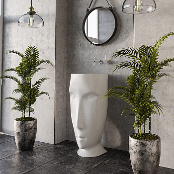 Раковина напольная 45см Kerasan Artwork 474001 белый