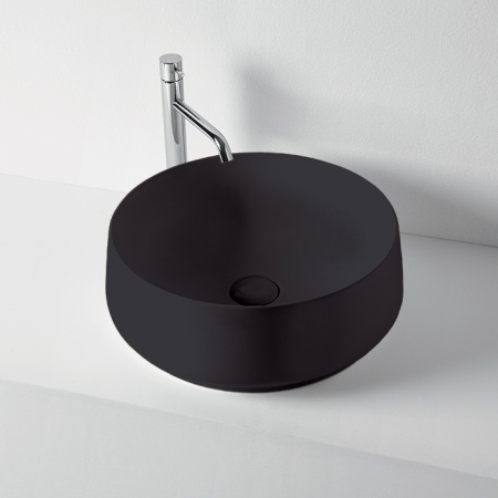Раковина накладная 46см Kerasan F10 460431 черный матовый