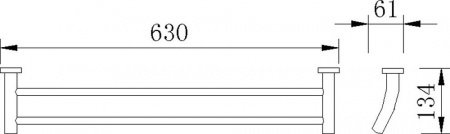 Держатель для полотенца Rush Victoria VI71532 60 см двойной Хром