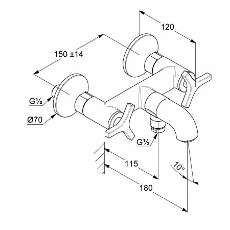 Смеситель для ванны с душем Kludi Nova Fonte 205400539 хром