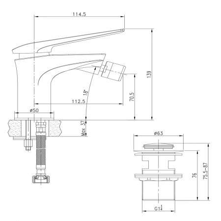 Смеситель для биде Lemark Allegro LM5908CW хром/белый