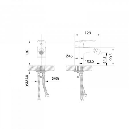 Смеситель для биде IDDIS Ray RAYSB00i04 хром глянцевый